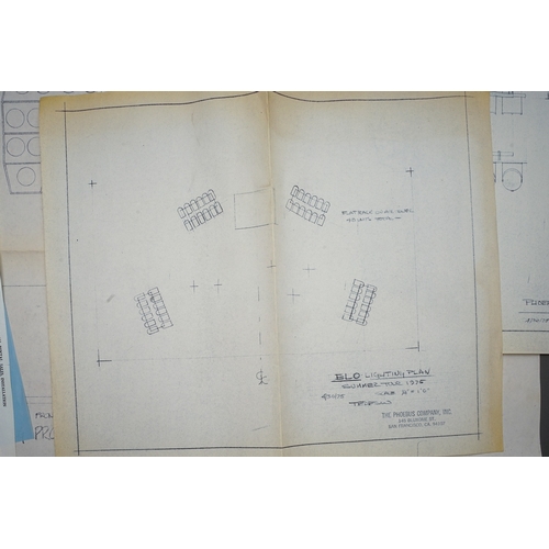 166 - E.L.O 1974 TO 1975 Stadium Floor Plans and more. ELO Birmingham International Arena and Lighting Pla... 