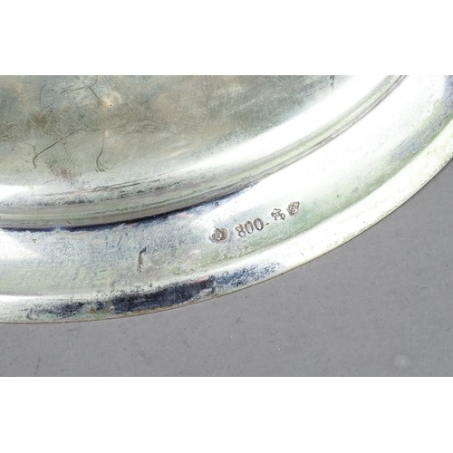 209 - A Jungenstil (Art Nouveau) 800 standard silver table centrepiece with lily flower flat bowl above st... 