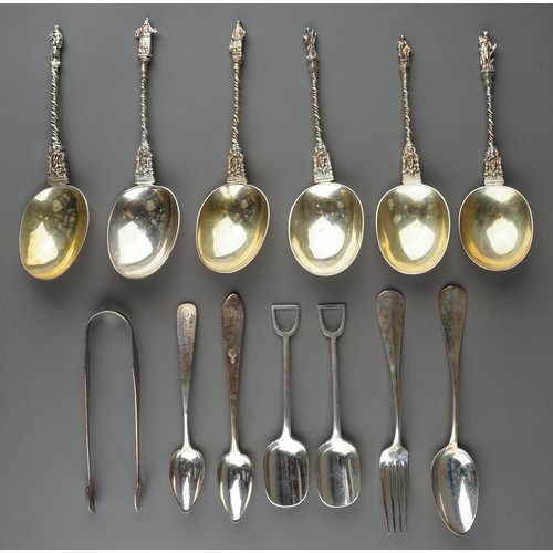 220 - An early 20th Century Austro-Hungarian 800 standard silver fork and spoon, stamped Diana mark with m... 