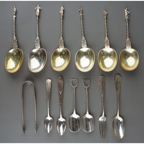 220 - An early 20th Century Austro-Hungarian 800 standard silver fork and spoon, stamped Diana mark with m... 