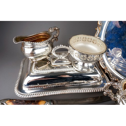 222 - A large collection of silver plate, EPNS, EP to include: flatware including three sets of fruit/fish... 