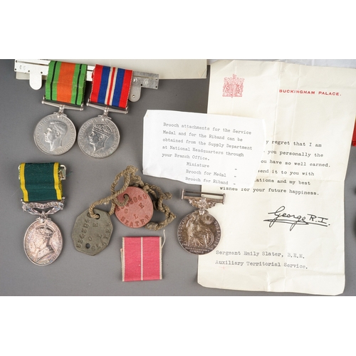 245 - WW2 and later British ATS/WRAC/Red Cross Medal group to 4099994 Captain E Slater comprising of: Brit... 