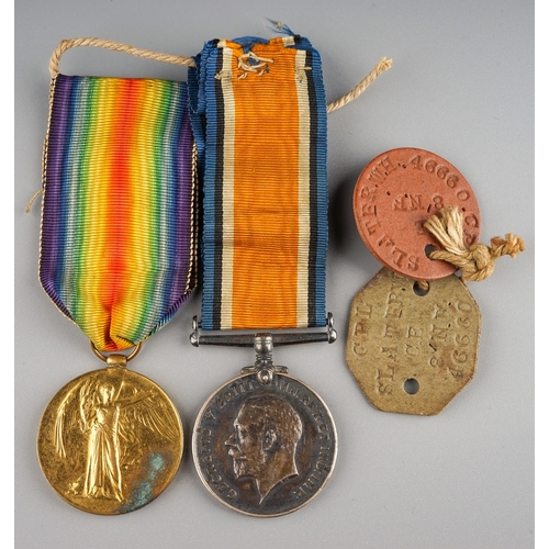 246 - WW1 British War Medal and Victory Medal to 46660 Acting Corporal WH Slater, 8th Northumberland Fusil... 