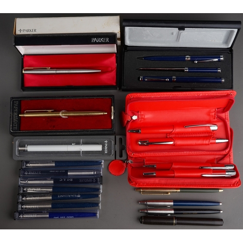 252 - A collection of various pens to include: vintage Stephen's fountain pen, the nib stamped Stephen's W... 