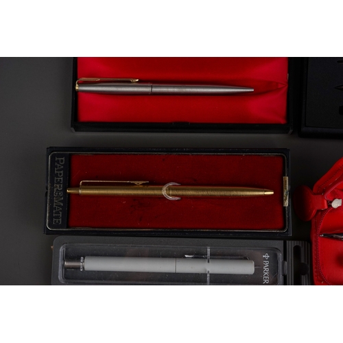 252 - A collection of various pens to include: vintage Stephen's fountain pen, the nib stamped Stephen's W... 