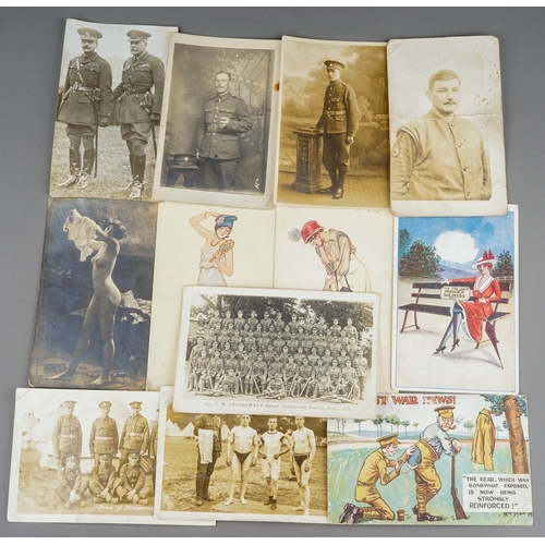 257 - Collection of WWI postcards including humorous LATEST WAR NEWS 