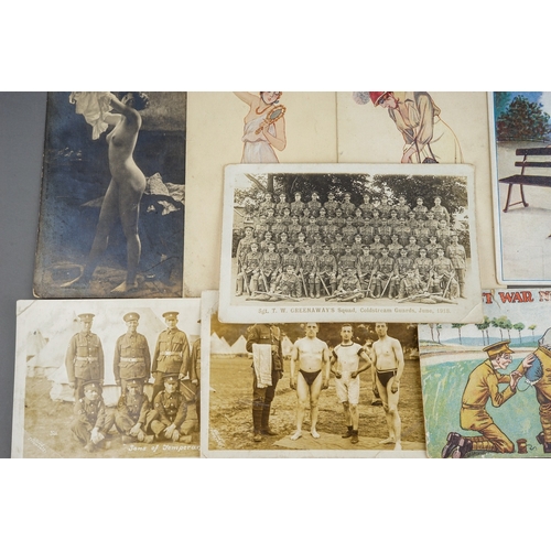 257 - Collection of WWI postcards including humorous LATEST WAR NEWS 