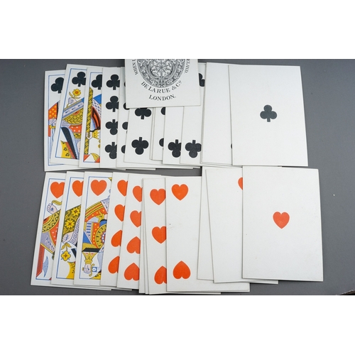 265 - A full deck of 19th Century post 1862 De La Rue & Co., London playing cards, Three Pence Duty, with ... 