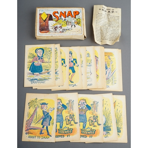 268 - An early 20th Century game of Snap cards (one Snapping card missing) with instructions and box