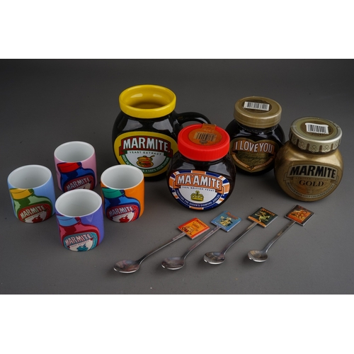 272 - Collection of Marmite memorabilia, to include, sealed jar of Marmite Limited Edition Gold jar, seale... 