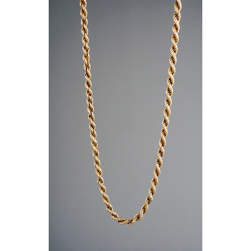 312 - A 9k yellow gold rope-twist bracelet and necklace, bracelet approx 18cm long (af); necklace approx 4... 