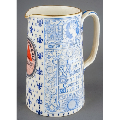 328 - Royal / Breweryana: a Victorian Bass & Co Pale Ale transfer printed blue and white large produced by... 