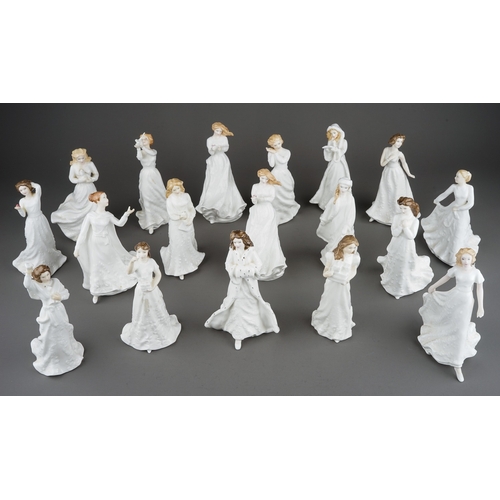 335 - 18 Royal Doulton figures from the Sentiments collection, each approx. 15 cm tall