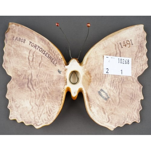 344 - A Beswick model of a Large Tortoiseshell Butterfly  1491, numbered 41, stamped to reverse, approx 13... 