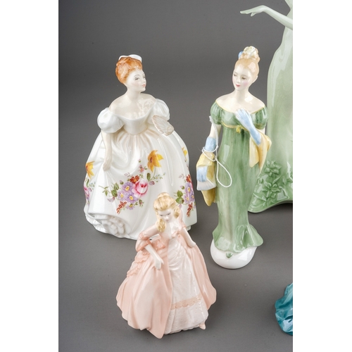 351 - A collection of eight figures to include: 
Royal Doulton: Ascot HN2356; Lorna HN2311 and Marilyn HN3... 