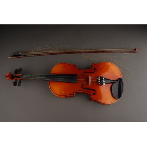 490 - Three various violins to include: 

1 Lark: a 20th Century Child's violin musical instrument labelle... 