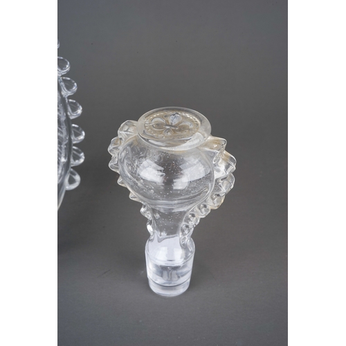 560 - An empty E.Remy Martin & Co cognac glass decanter made by Baccarat, France with fleur-de-lis panels ... 