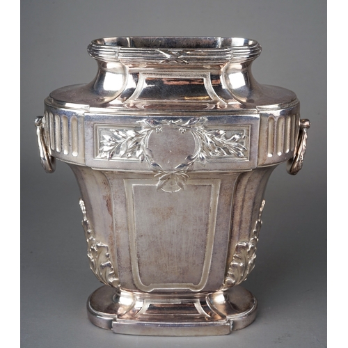 565 - A French silver plated Christofle Orfevrerie Gallia vase, of Classical design, stamped to underside,... 