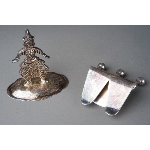 570 - A WMF silver plated money clip in the form of a Crown, stamped WMF 90 together with an Asian white m... 