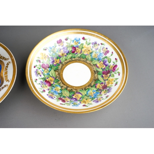 328A - A group of Continental porcelain to include: two early 20th Century Dresden Swan Service circular di... 