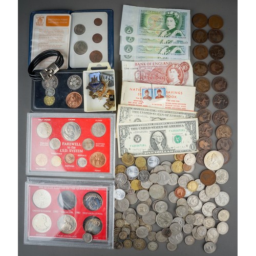 283 - Assorted coins to include British and Continental coins and pre 1947 including cased 