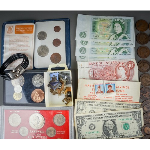 283 - Assorted coins to include British and Continental coins and pre 1947 including cased 