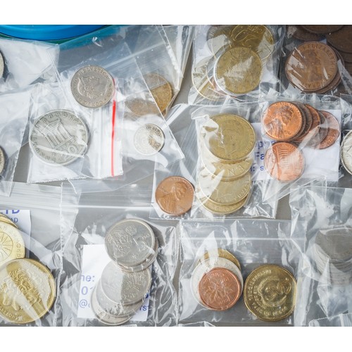 294 - Assorted British and Continental coins including pre 1947 - 19th Century Shillings; 20th Century hal... 