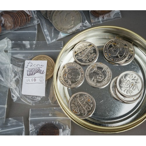 294 - Assorted British and Continental coins including pre 1947 - 19th Century Shillings; 20th Century hal... 