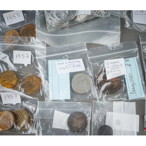 294 - Assorted British and Continental coins including pre 1947 - 19th Century Shillings; 20th Century hal... 