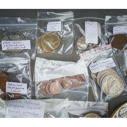 294 - Assorted British and Continental coins including pre 1947 - 19th Century Shillings; 20th Century hal... 