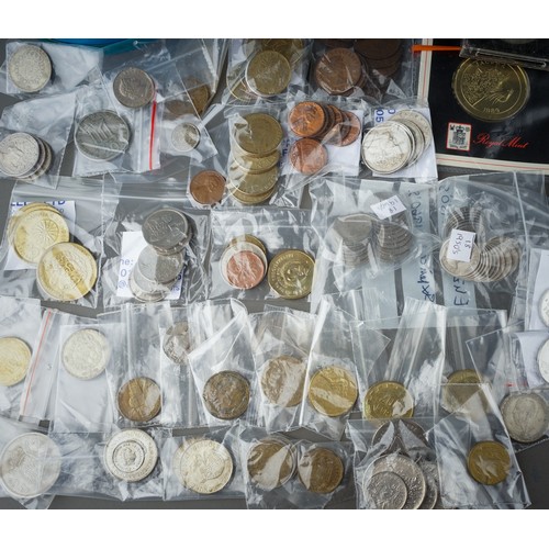 294 - Assorted British and Continental coins including pre 1947 - 19th Century Shillings; 20th Century hal... 