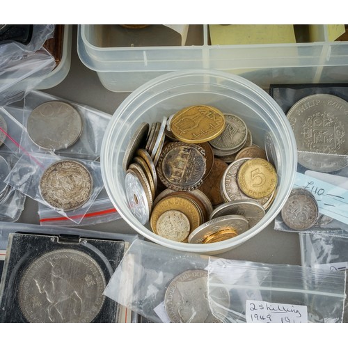 294 - Assorted British and Continental coins including pre 1947 - 19th Century Shillings; 20th Century hal... 