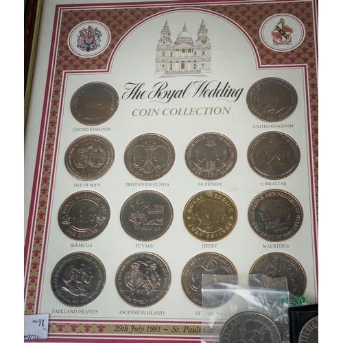 294 - Assorted British and Continental coins including pre 1947 - 19th Century Shillings; 20th Century hal... 