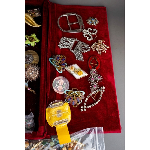 1 - A collection of 19th and 20th century jewellery, including cut steel buckles, paste-set buckles, Art... 