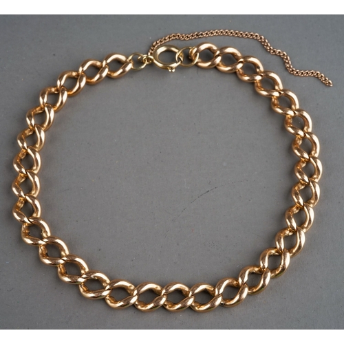 42 - A 9ct gold curb-link bracelet, total gross weight approx 16.2g