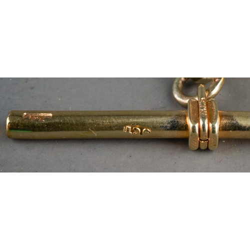 44 - A 9ct yellow gold T-bar, with part chain, gross weight approx 4.4g; together with gold plated jewell... 