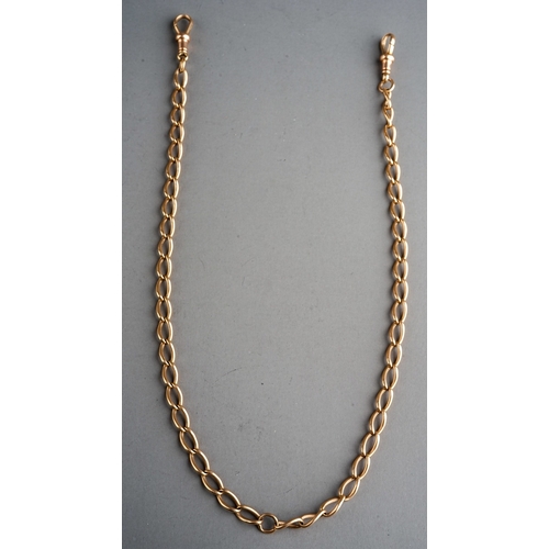 59 - 9ct gold Watch Chain, total weight 21.2.g, total length approx  43 cm , hallmarked to each link