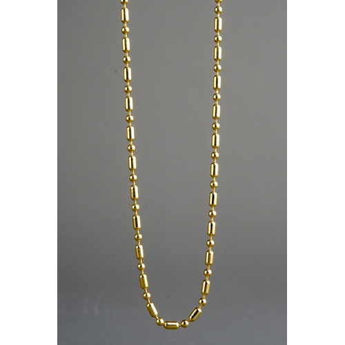 61 - Yellow metal chain , marked 750, weight 6.4g