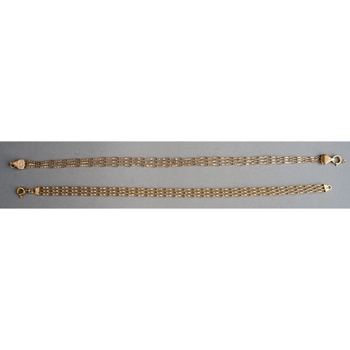 64 - Two 9 ct gold bracelets, total weight 4 g