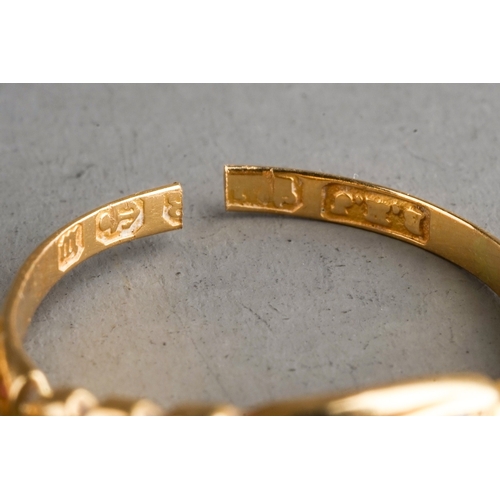 68 - Two 18 ct gold rings, one with a cut shank. Gross weight 4.9 g