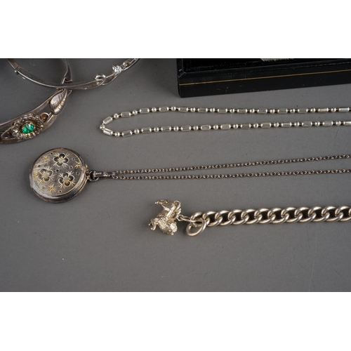 75 - Collection of silver and white metal jewellery, gross weight 110 g