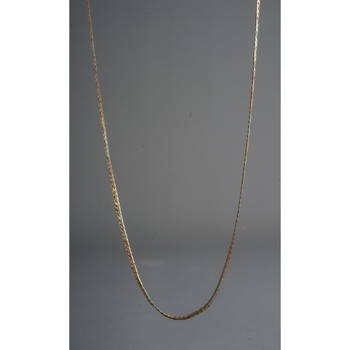 93 - 3 colour gold necklace, marked to clasp 375, total weight 6g