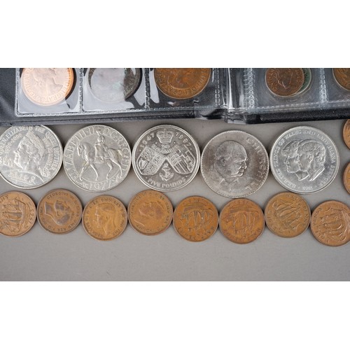 102 - Assorted British 20th Century coins mostly silver to include: George VI half crowns, EII half Crowns... 