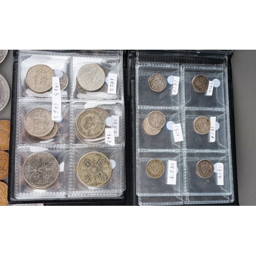 102 - Assorted British 20th Century coins mostly silver to include: George VI half crowns, EII half Crowns... 