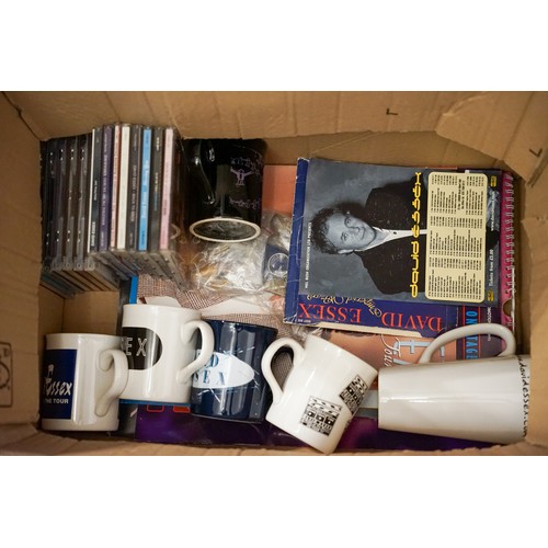 117 - David Essex memorabilia including mugs, Imperial Wizard 45 in sleeve, calendars, publications, CDs a... 