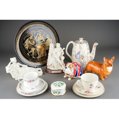 126 - Collection of ceramics to include Paragon tea wares, Beswick dog, mid century tea wares, Italian gol... 