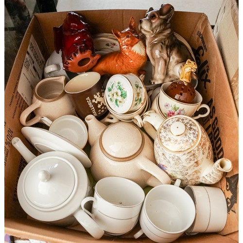 126 - Collection of ceramics to include Paragon tea wares, Beswick dog, mid century tea wares, Italian gol... 