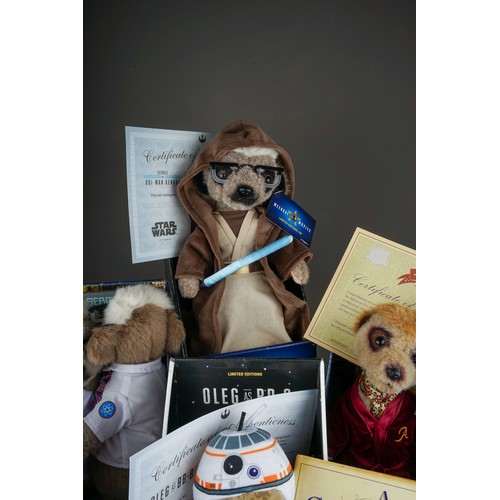 127 - Meerkat Movies: a collection of soft toys some limited edition including Star Wars, Frozen, Superman... 