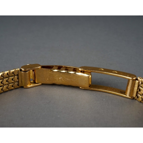 147 - A continental yellow gold ladies wristwatch, the circular dial inscribed 'Lin', gold bracelet strap ... 