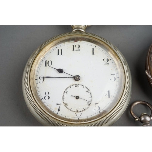 154 - A collection of silver pocket watches - including a Kay's Perfection Lever; a smaller pocket watch a... 